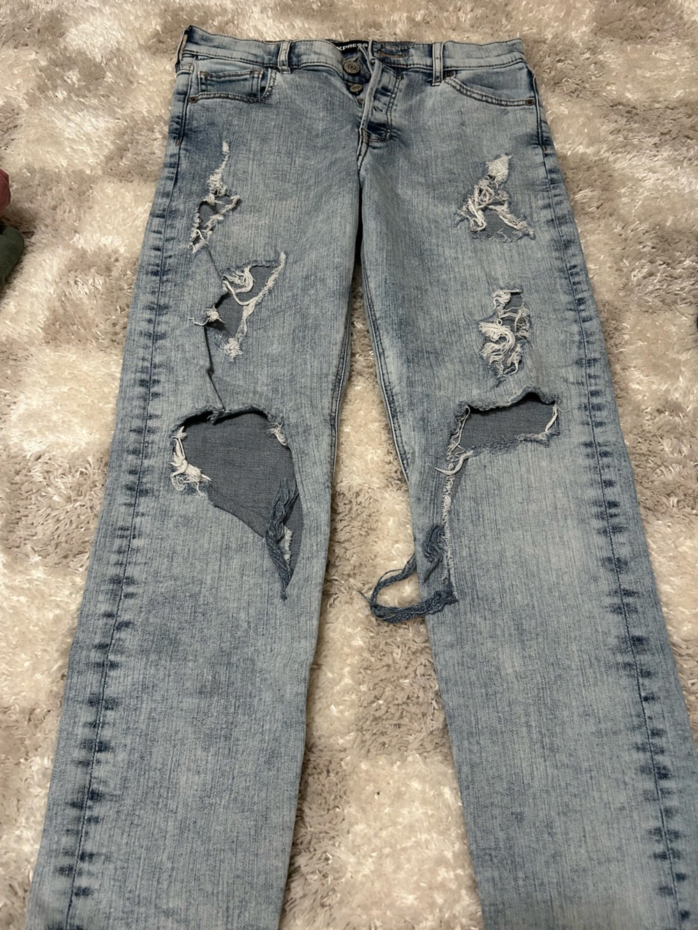 Express Light Blue Distressed Jeans